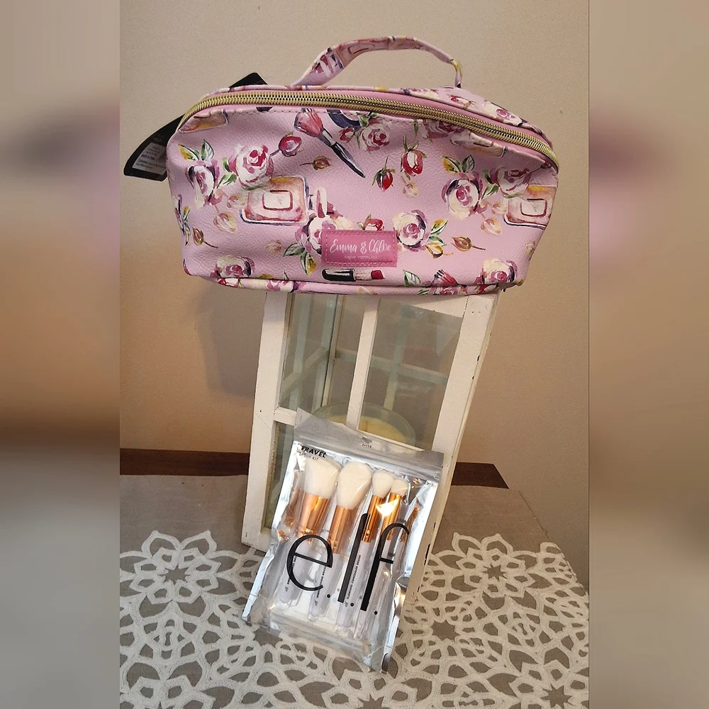Emma&Chloe & E.l.f., NWT, Cosmetic Case & Travel Brush Set - Picture 7 of 8